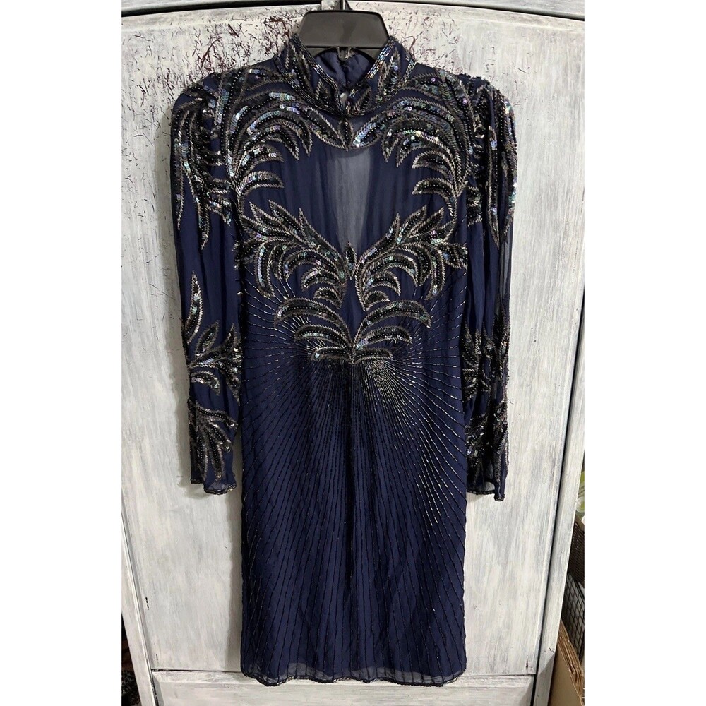 Gigi’s closet 100% silk beaded dress Y2K vintage WhimsyGoth Classic Party